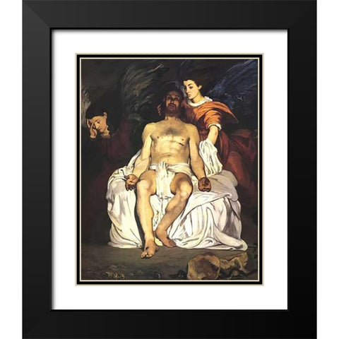 The Dead Museumist with Angels Black Modern Wood Framed Art Print with Double Matting by Manet, Edouard