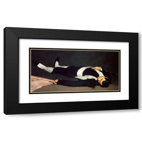 The Dead Toreador Black Modern Wood Framed Art Print with Double Matting by Manet, Edouard