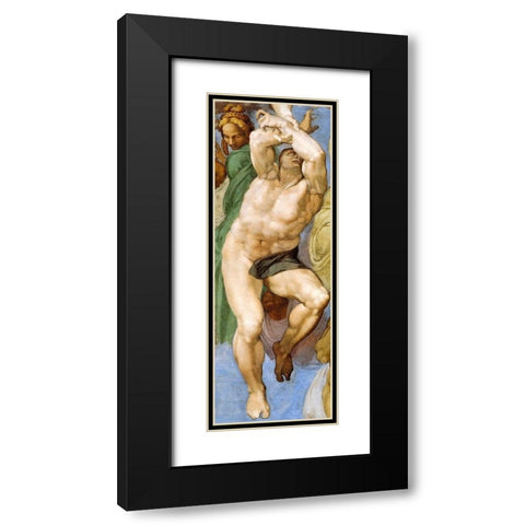 Detail From The Last Judgement 12 Black Modern Wood Framed Art Print with Double Matting by Michelangelo