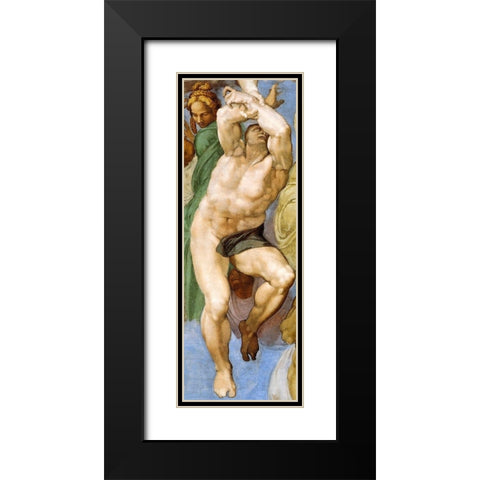Detail From The Last Judgement 12 Black Modern Wood Framed Art Print with Double Matting by Michelangelo