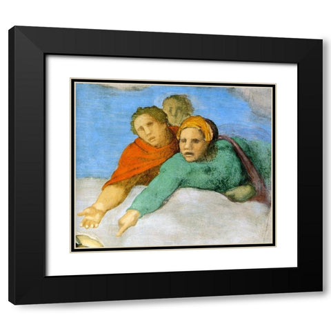 Detail From The Last Judgement 13 Black Modern Wood Framed Art Print with Double Matting by Michelangelo