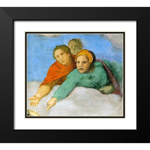 Detail From The Last Judgement 13 Black Modern Wood Framed Art Print with Double Matting by Michelangelo
