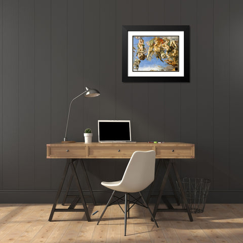 Detail From The Last Judgement 18 Black Modern Wood Framed Art Print with Double Matting by Michelangelo