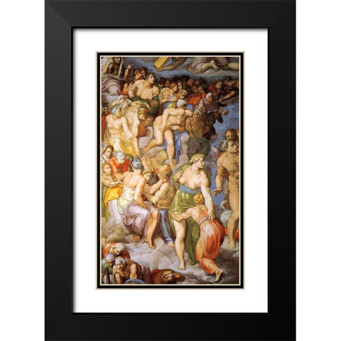 Detail From The Last Judgement 20 Black Modern Wood Framed Art Print with Double Matting by Michelangelo