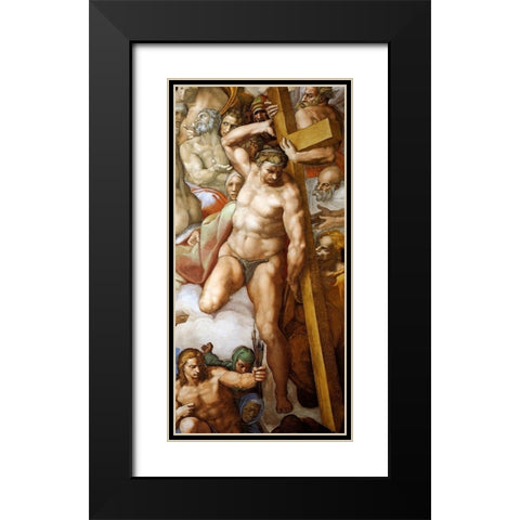 Detail From The Last Judgement 23 Black Modern Wood Framed Art Print with Double Matting by Michelangelo