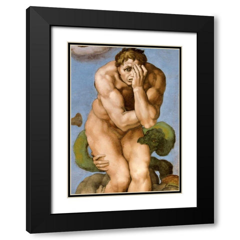 Detail From The Last Judgement 26 Black Modern Wood Framed Art Print with Double Matting by Michelangelo