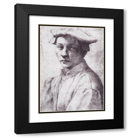 Portrait Of Andrea Quaratesi Black Modern Wood Framed Art Print with Double Matting by Michelangelo