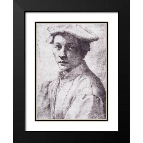 Portrait Of Andrea Quaratesi Black Modern Wood Framed Art Print with Double Matting by Michelangelo