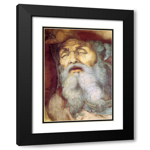 The Conversion Of Saint Paul Detail Black Modern Wood Framed Art Print with Double Matting by Michelangelo