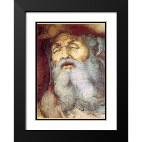 The Conversion Of Saint Paul Detail Black Modern Wood Framed Art Print with Double Matting by Michelangelo