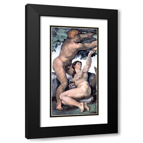 The Last Judgement (detail 36)-4 Black Modern Wood Framed Art Print with Double Matting by Michelangelo