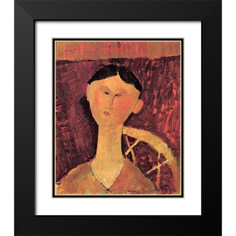 Beatrice Hastings X Black Modern Wood Framed Art Print with Double Matting by Modigliani, Amedeo