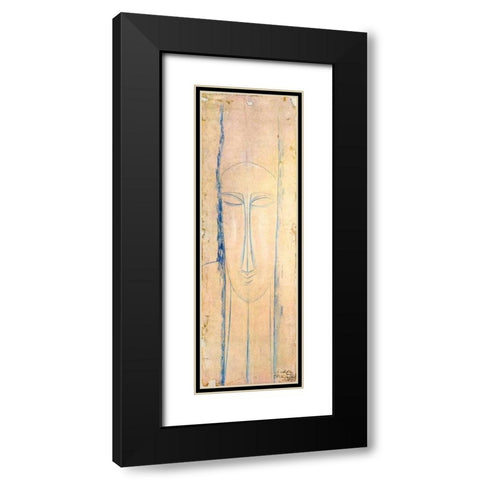 Caryatid Black Modern Wood Framed Art Print with Double Matting by Modigliani, Amedeo