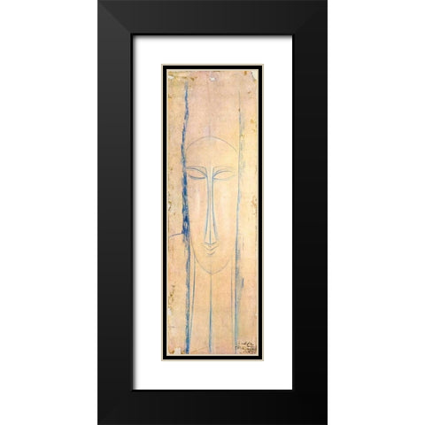 Caryatid Black Modern Wood Framed Art Print with Double Matting by Modigliani, Amedeo