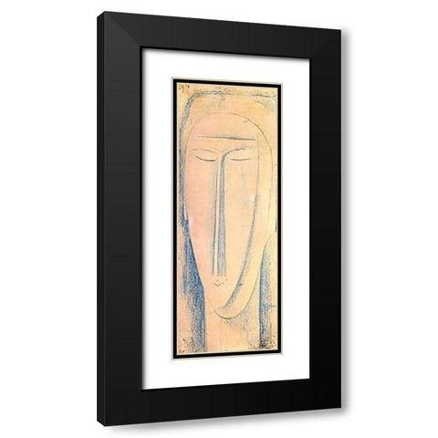 Caryatid 2 Black Modern Wood Framed Art Print with Double Matting by Modigliani, Amedeo