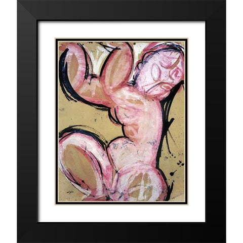 Caryatid 5 1 Black Modern Wood Framed Art Print with Double Matting by Modigliani, Amedeo