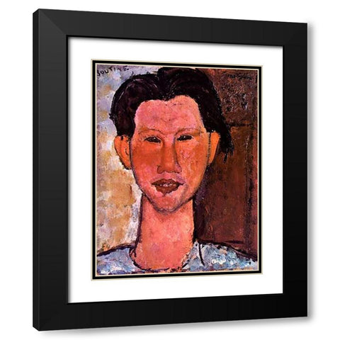 Chaim Soutine Black Modern Wood Framed Art Print with Double Matting by Modigliani, Amedeo