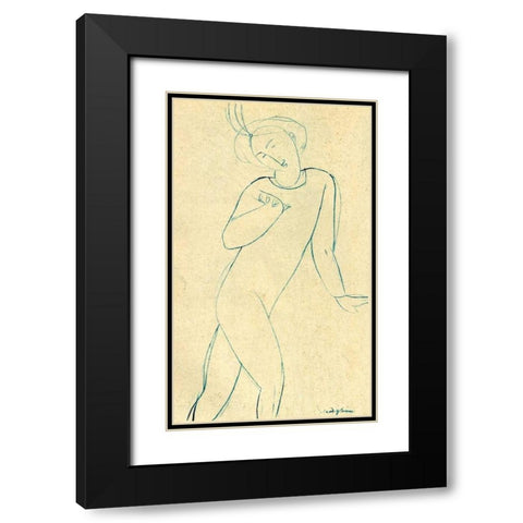 Dancer Nijinsky Black Modern Wood Framed Art Print with Double Matting by Modigliani, Amedeo