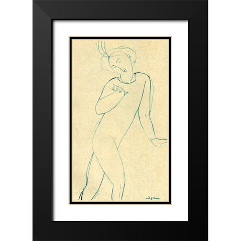 Dancer Nijinsky Black Modern Wood Framed Art Print with Double Matting by Modigliani, Amedeo