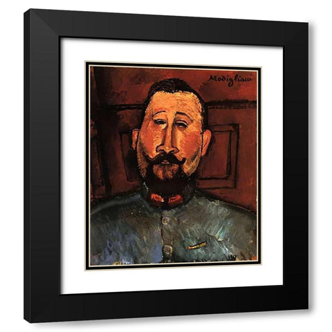 Doctor Devaraigne Black Modern Wood Framed Art Print with Double Matting by Modigliani, Amedeo