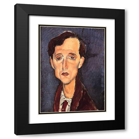 Franz Hellens Black Modern Wood Framed Art Print with Double Matting by Modigliani, Amedeo
