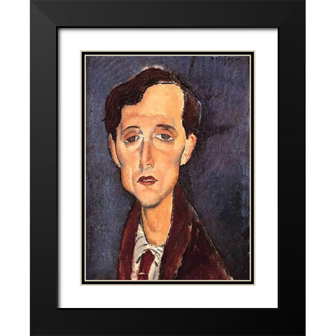 Franz Hellens Black Modern Wood Framed Art Print with Double Matting by Modigliani, Amedeo
