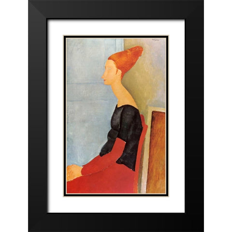Hebuterne X Black Modern Wood Framed Art Print with Double Matting by Modigliani, Amedeo