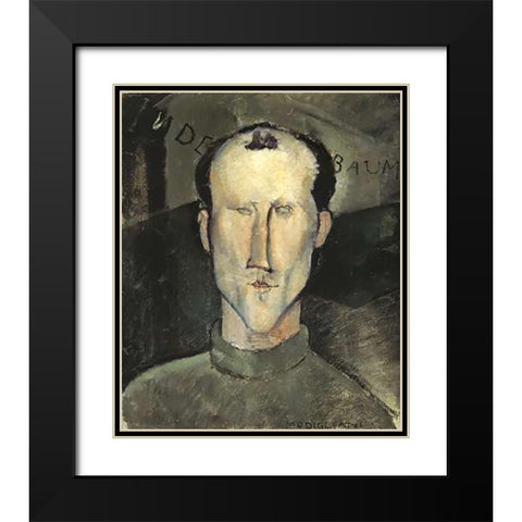 Leon Indebaum Black Modern Wood Framed Art Print with Double Matting by Modigliani, Amedeo