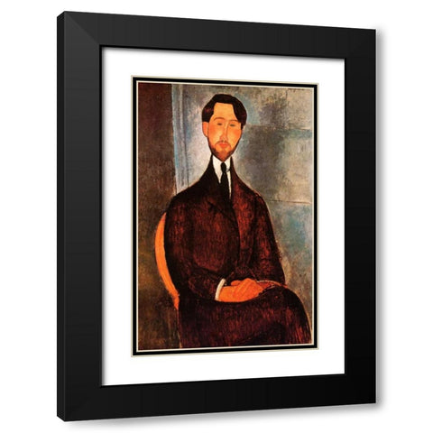 Leopold Zborowski Black Modern Wood Framed Art Print with Double Matting by Modigliani, Amedeo