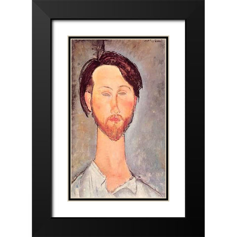 Leopold Zborowski X Black Modern Wood Framed Art Print with Double Matting by Modigliani, Amedeo