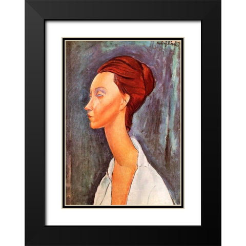 Lunia Czechowska 0 Black Modern Wood Framed Art Print with Double Matting by Modigliani, Amedeo