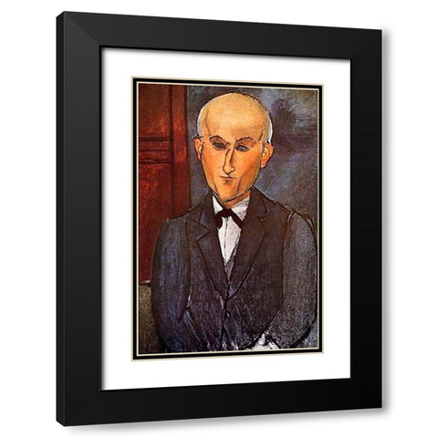 Max Jacob Black Modern Wood Framed Art Print with Double Matting by Modigliani, Amedeo