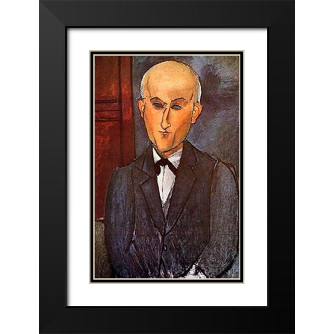 Max Jacob Black Modern Wood Framed Art Print with Double Matting by Modigliani, Amedeo