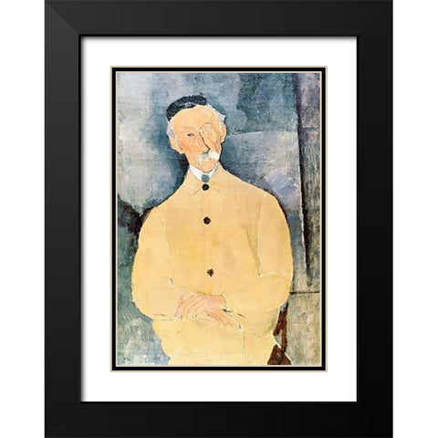 Monsieur Lepoutre Black Modern Wood Framed Art Print with Double Matting by Modigliani, Amedeo