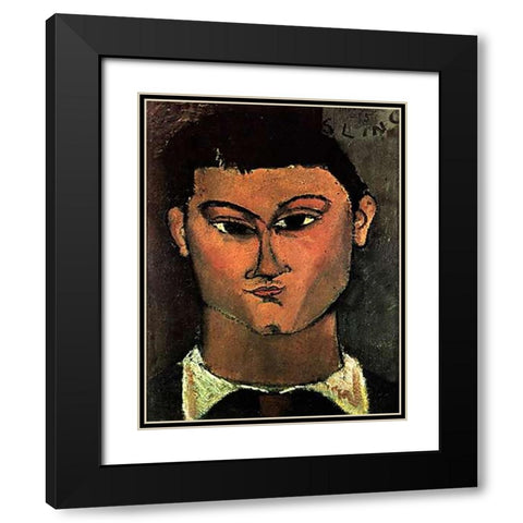 Moses Kisling Black Modern Wood Framed Art Print with Double Matting by Modigliani, Amedeo