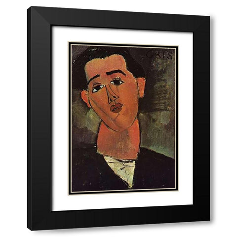 Painter Juan Gris Black Modern Wood Framed Art Print with Double Matting by Modigliani, Amedeo