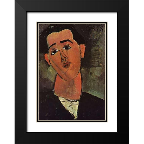 Painter Juan Gris Black Modern Wood Framed Art Print with Double Matting by Modigliani, Amedeo