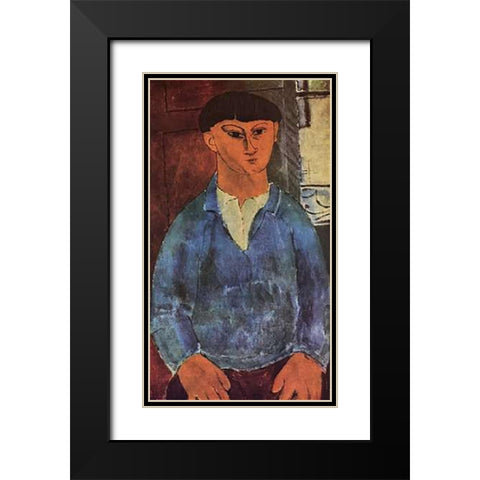 Painter Moses Kisling Black Modern Wood Framed Art Print with Double Matting by Modigliani, Amedeo