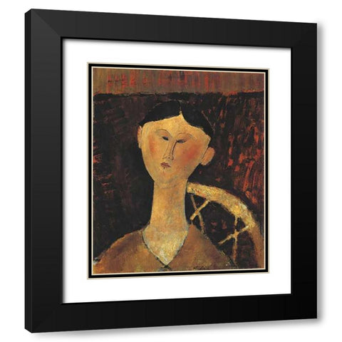 Portrait Of Mrs Hastings Black Modern Wood Framed Art Print with Double Matting by Modigliani, Amedeo