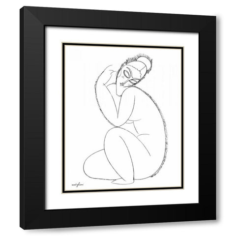 Studio Nude - 2 Black Modern Wood Framed Art Print with Double Matting by Modigliani, Amedeo
