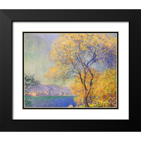 Antibes 1888 Black Modern Wood Framed Art Print with Double Matting by Monet, Claude