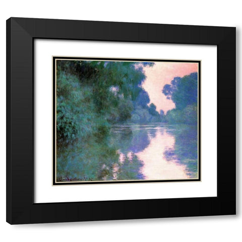 Branch Of The Seine Near Giverny 2 1897 Black Modern Wood Framed Art Print with Double Matting by Monet, Claude
