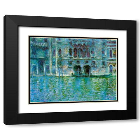 Palazzo da Mula, 1908 Black Modern Wood Framed Art Print with Double Matting by Monet, Claude