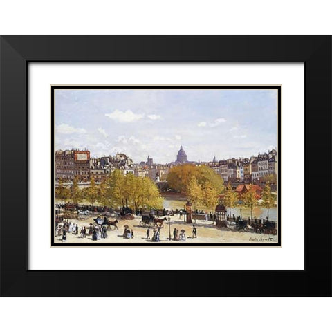 Quai Du Louvre 1867 Black Modern Wood Framed Art Print with Double Matting by Monet, Claude