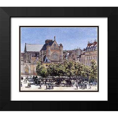 Saint-Germain-LAuxerrois 1866 Black Modern Wood Framed Art Print with Double Matting by Monet, Claude