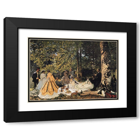 Study For The Picnic Lunch 1865 Black Modern Wood Framed Art Print with Double Matting by Monet, Claude