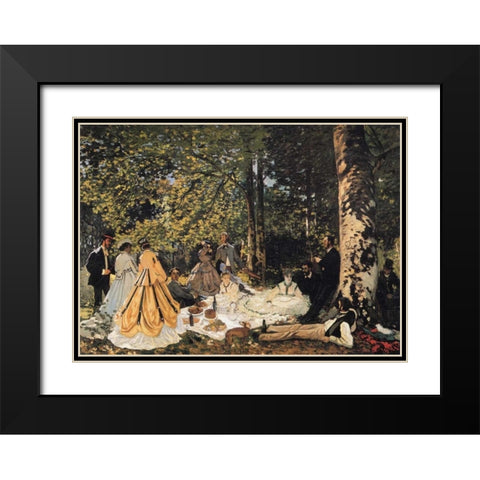 Study For The Picnic Lunch 1865 Black Modern Wood Framed Art Print with Double Matting by Monet, Claude