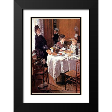 Luncheon (Le dejeuner), 1868 Black Modern Wood Framed Art Print with Double Matting by Monet, Claude