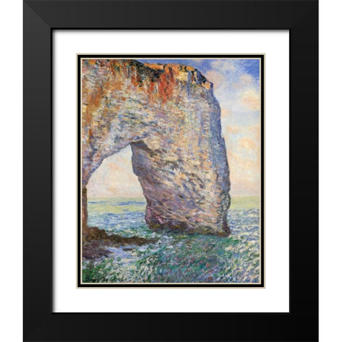 The Manneporte Near Etretat 1886 Black Modern Wood Framed Art Print with Double Matting by Monet, Claude