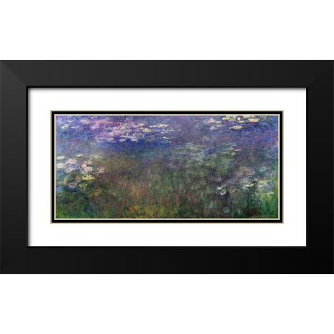 Water Lilies 1916-20 Black Modern Wood Framed Art Print with Double Matting by Monet, Claude